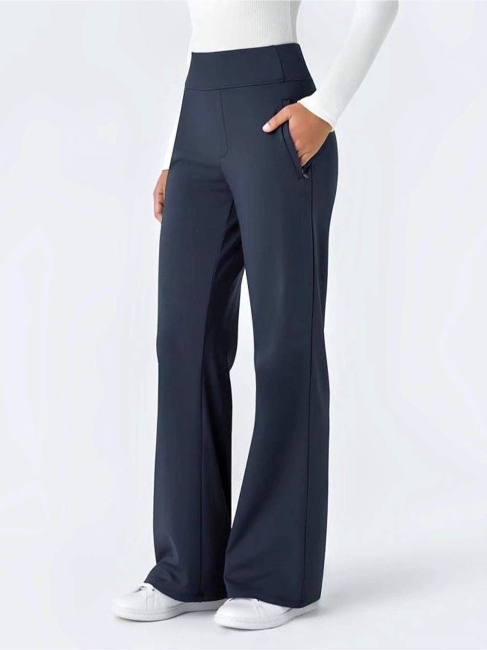 NWT Halara Flex™ DayStretch Mid Rise Flare Work Pants XS Midnight Blue